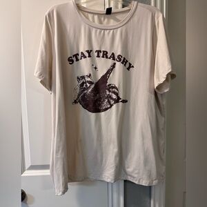 SHEIN Cream Graphic Tee - Short Sleeve